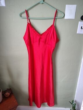 Japna Women's Medium Coral Colored Slip Dress